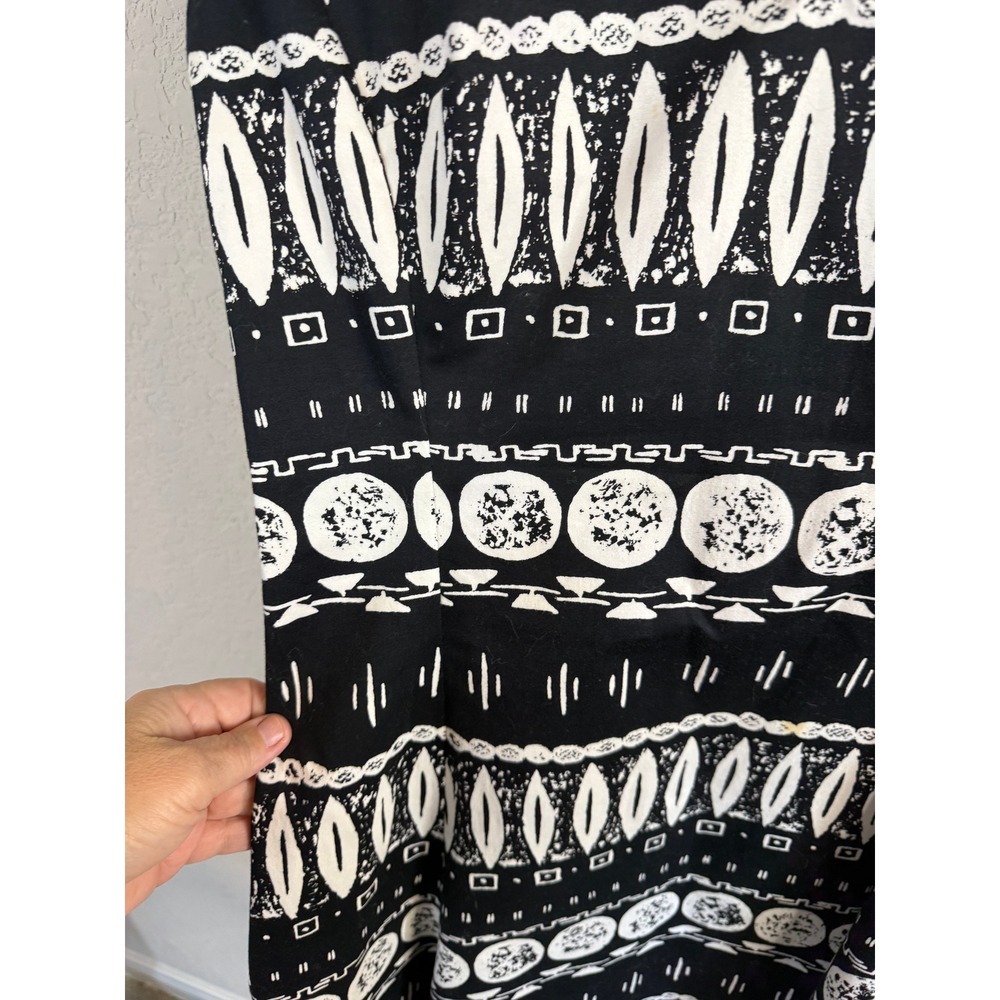 VERONICA BEARD Black White Geometric Print V Neck Sleeveless Dress Size 10 - Picture 3 of 4